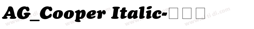 AG_Cooper Italic字体转换